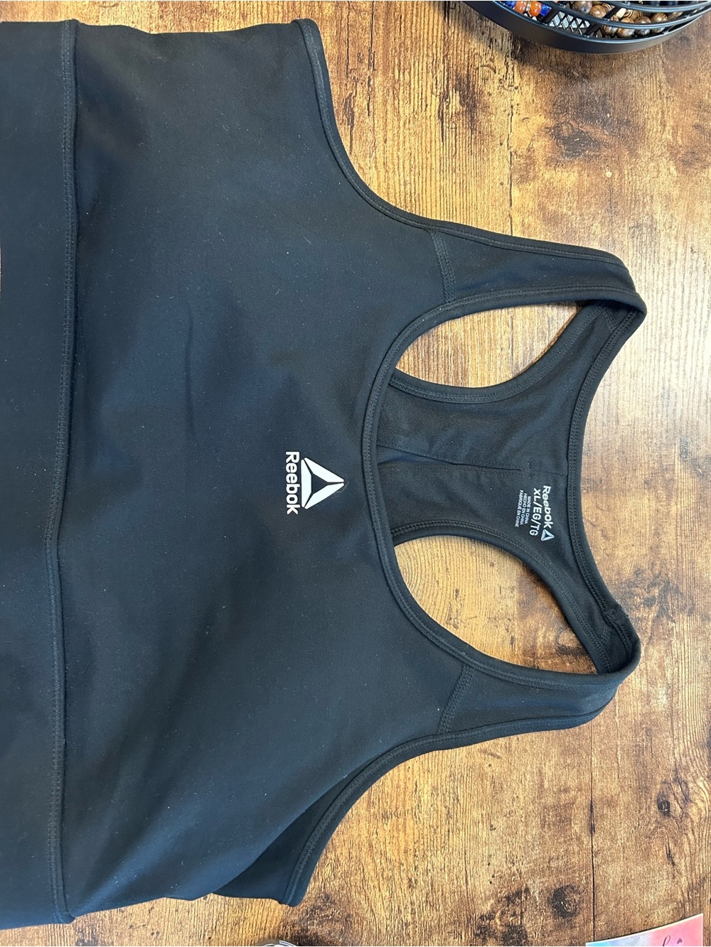 Reebok Black Racerback Sports Crop Top XL
